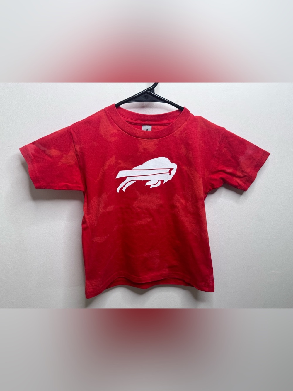 Kids Red Bleach dye Buffalo Bills Tee